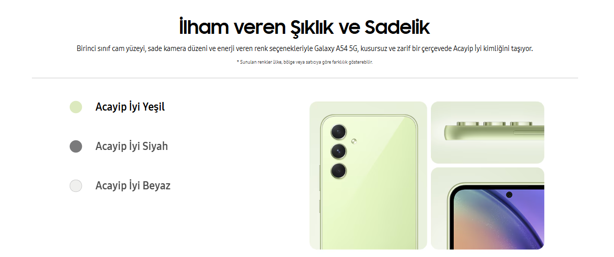 Samsung Galaxy A54 Tasarım